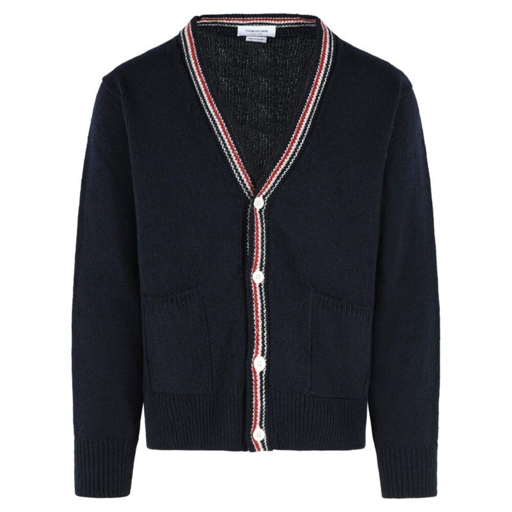 Thom Browne 'Hector' Cardigan In Navy Wool And Mohair Blend Men